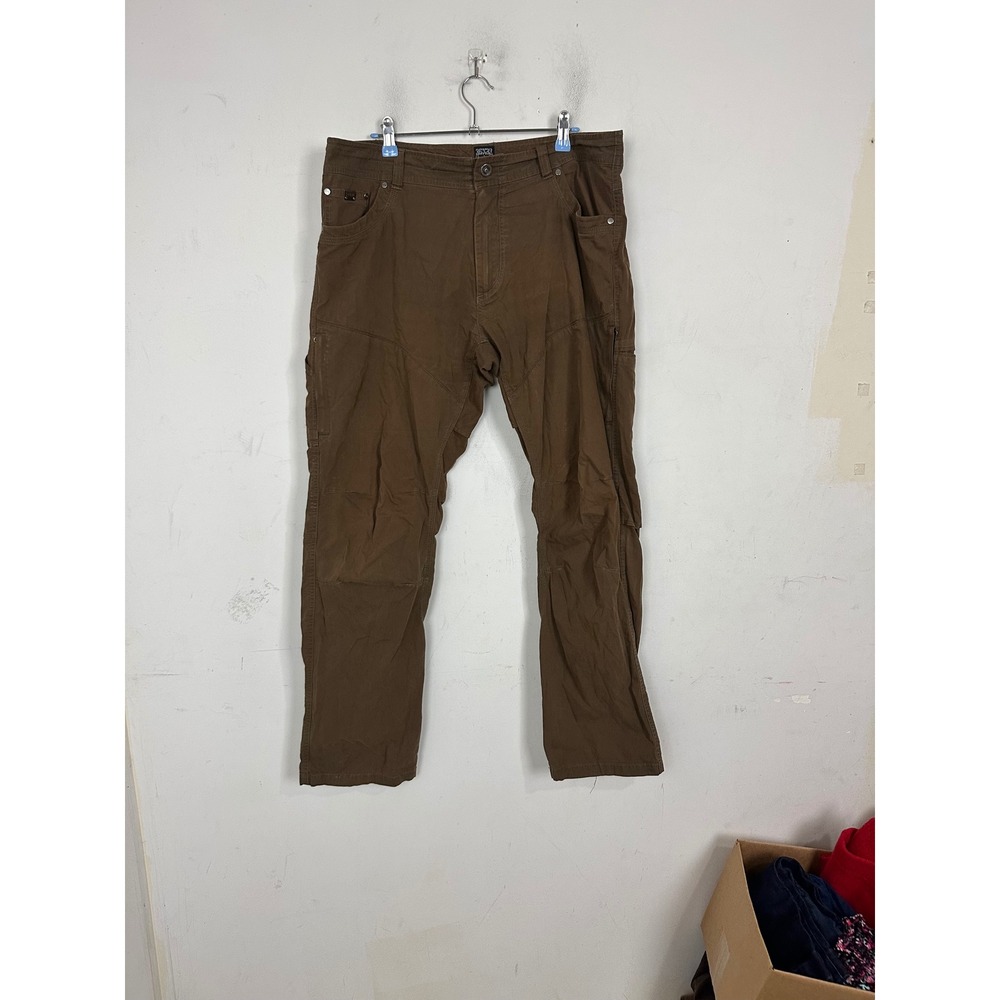 Kuhl Rydr Brown Hiking Work Pants Mens 36x32 Vented Crotch Articulated Knee